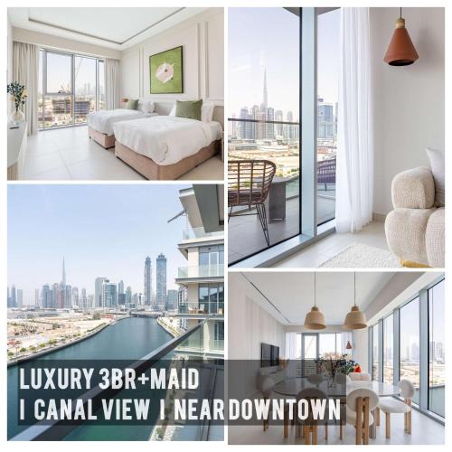 Al Safa Apartment | Luxury 3BR & Maid - Canal View - Near Downtown