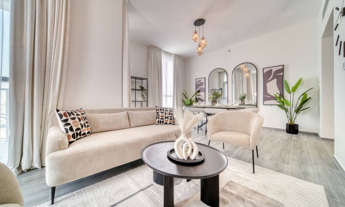 Dubai Production City Apartment | Placid 2BR w/Assistant’s Room at Mesk 1 Midtown Dubai Production City by Deluxe Holiday Homes
