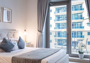 Elegant Studio with Balcony, Steps From the Sea