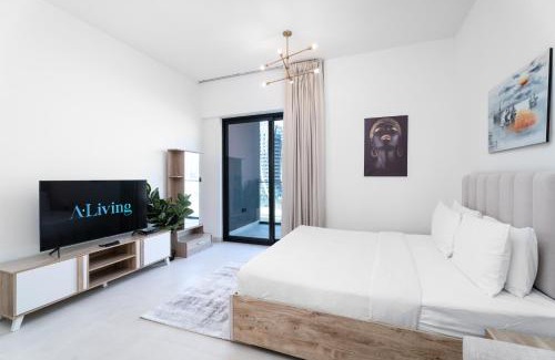 Business Bay Apartment | Aliving Stylish Studio Binghatti Canal view & Burj Khalifa
