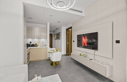 Nad Al Sheba Apartment | Elegant 1BR w/Bedroom Balcony in Sobha Crest