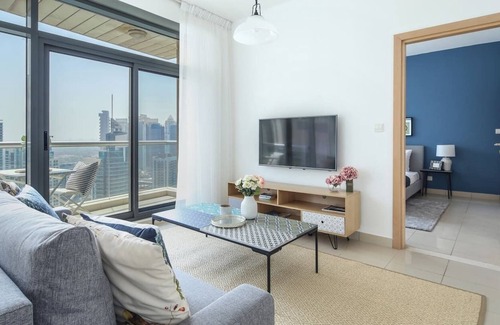 Dubai Marina Apartment | Impressive 1BR w/ Incredible Marina Views!
