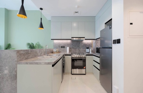 Dubai Apartment | KeyRock Golf Gate - Relax with Pool