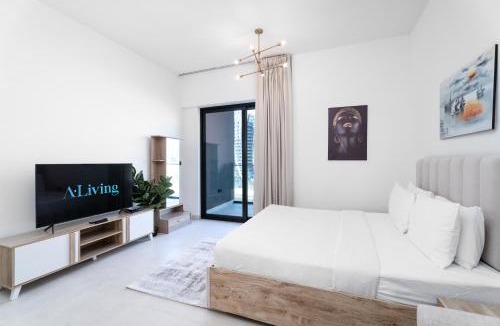 Business Bay Apartment | Aliving Stylish Studio Binghatti Canal view & Burj Khalifa
