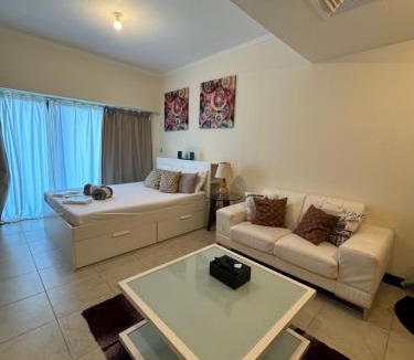 Jumeirah Lake Towers Apartment | Click Stay - JLT - Studio & Balcony Lakes view Entire Apartment -RA