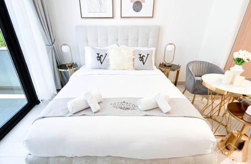 Nad Al Sheba Apartment | Elegance at Aziz Riviera Studio & Balcony
