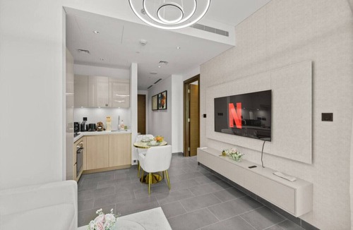 Nad Al Sheba Apartment | Elegant 1BR w/Bedroom Balcony in Sobha Crest