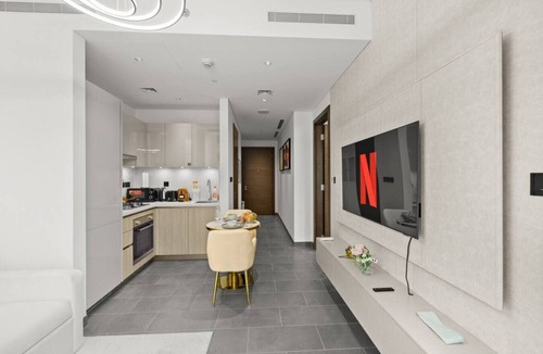 Nad Al Sheba Apartment | Elegant 1BR w/Bedroom Balcony in Sobha Crest
