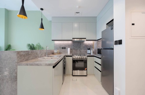 Dubai Apartment | KeyRock Golf Gate - Relax with Pool