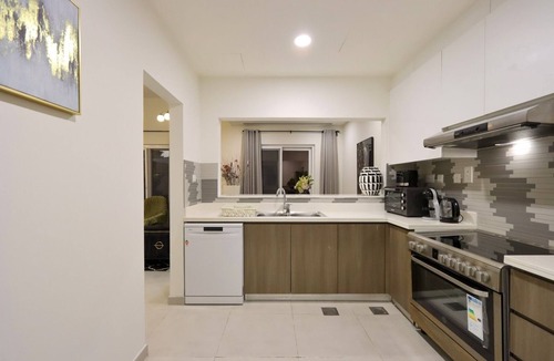 Dubai House | Livbnb- Classy 3BR+Maid's Villa with Private Patio
