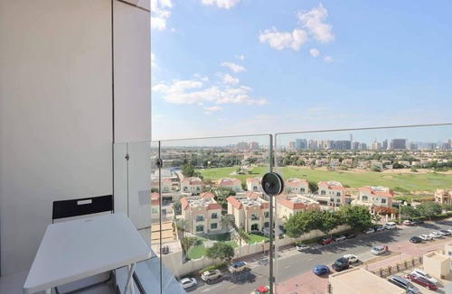 Dubai Sports City Apartment | Livbnb-Sleek Modern Studio with Balcony, Dubai Sports City