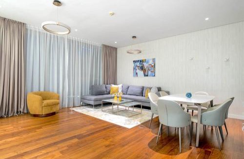 Al Wasl Apartment | Lush 2BR & Maids City Walk with Burj Khalifa View