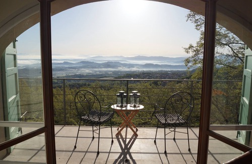 Sarteano Villa | Panorama and infinity pool in the Siena Province, south of Montepulciano