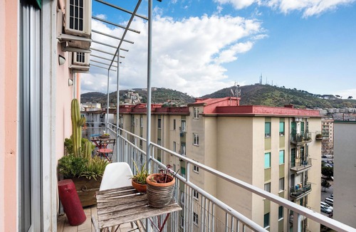Salerno Apartment | Room 'Camera Doppia Con Ampio Balcone' with Mountain View, Wi-Fi and Air Conditioning