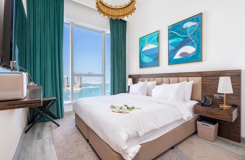 Dubai Media City Apartment | Seaside Serenity: Luxurious 2BR with Spectacular Sea Views in Dubai 5-Star Hotel