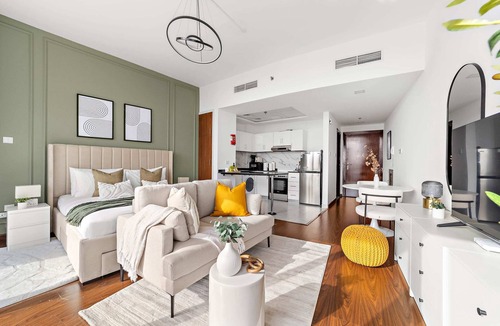 Dubai Apartment | Silkhaus Lux Studio | Binghatti Pearl | Near Mall