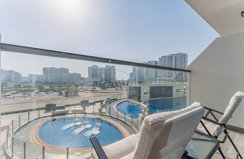 Al Barsha Apartment | Studio Overlooking Community and Pool, Near Dubai Butterfly Garden