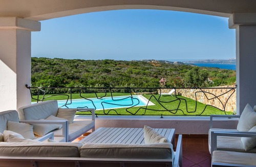 Palau Villa | Villa Smeralda, large pool and garden, stunning view of the Archipelago