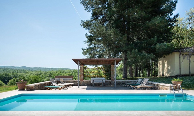 Bucine Villa | Beautiful private villa for 22 people with WIFI, A/C, private pool, TV, patio and panoramic view