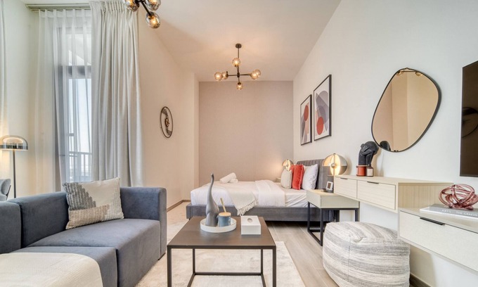 Dubai Production City Apartment | Polished Studio at Mesk 1 Midtown Dubai Production City by Deluxe Holiday Homes