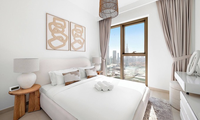 Trade Center Apartment | Serene 2BR w/Pool & Gym Access