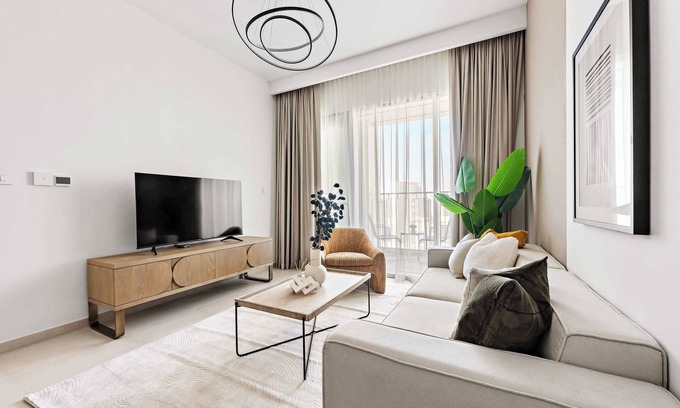 Za'abeel 2 Apartment | Silkhaus Stylish 1BR | Near Burj Khalifa | Balcony