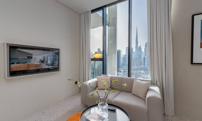 Business Bay Apartment | Sleek Studio w/Burj Views Near Downtown and Canal